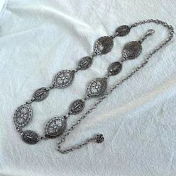 Античное Серебро Цепи для талии и живота из цинкового сплава и железа в тибетском стиле, античное серебро, 1150 мм