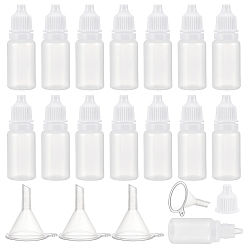 Прозрачный 100шт. пластиковые флаконы-капельницы, с дозатором 10шт 2мл и бункером 10шт, для ушных капель, эфирные масла и различные жидкости, прозрачные, бутылка: 6.1см, емкость: 10 мл (0.34 жидких унций)