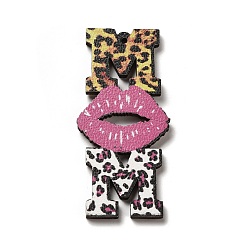 Lip Деревянные подвески на тему Дня матери, губа, 49.5x23x2 мм, отверстие : 1.5 мм