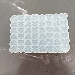Белый DIY силиконовые формы кулон, формы для литья смолы, сердце, белые, 85x56 мм