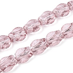 Фламинго Краска для выпечки, прозрачные стеклянные бусины, нити, тюльпан, фламинго, 12x10x6.5~7 мм, отверстие : 1 мм, около 55 шт / нитка, 25.59 дюйм (65 см)