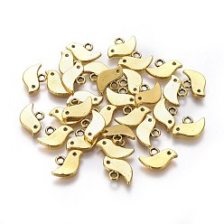 Античное Золото Подвески из сплава в тибетском стиле, без кадмия, без никеля и без свинца, птица, античное золото , 7x11x1 мм, отверстие : 1 мм