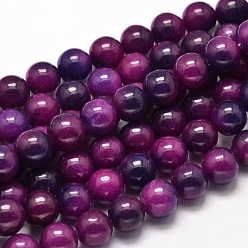 Malaysia Jade Dyed Natural Malaysia Jade Round Bead Strands, 10mm, Hole: 1mm, about 37pcs/strand, 15.5 inch
