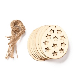 Star DIY Egg Shape Handmade Hollow Out Graffiti Wood, Easter Theme Pendant Decorations, Star Pattern, 8x6x0.2cm, Hole: 3.2mm, 10pcs/set