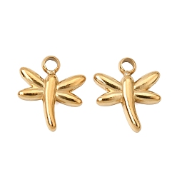 Echt 18 k vergoldet 304 Edelstahl Reize, Ionenbeschichtung (ip), Libelle Charme, poliert, echt 18 k vergoldet, 8x7x2 mm, Bohrung: 1.2 mm