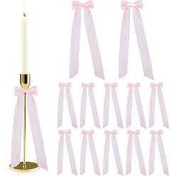 Pink 12шт. подвесная гирлянда из полиэстеровых бантиков, подсвечник для свадебного торжества, розовые, 360~365x90~92x9 мм