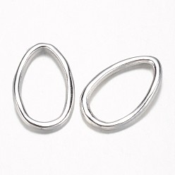 Silver Alloy Linking Rings, teardrop, Cadmium Free & Lead Free, Silver Color Plated, 22x14x2mm, Hole: 10x18mm