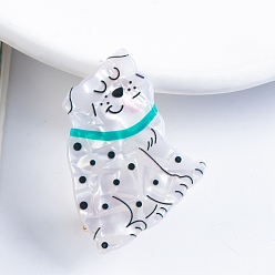 Голубой Заколки для волос из пвх, с металлическими поиск, голубой, 42x26 мм