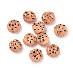 Шоколадный Бусины лэмпворк , имитация еды, печенье, цвет шоколада, 9.5x10x6 мм, отверстие : 1.2 мм