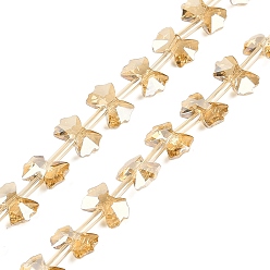 Белый Навахо Стеклянные бусины с гальваническим покрытием , с половиным покрытием, бантом, навахо белый, 7x10x3 мм, отверстие : 1 мм, около 48 шт / нитка, 19.69'' (50 см)