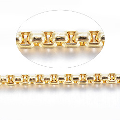 Золотой 304 из нержавеющей стали венецианские цепи коробки цепи, с катушкой, несварные, для изготовления ювелирных изделий, золотые, 2x2x1 мм, около 82.02 футов (25 м) / рулон
