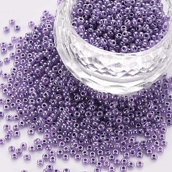 Средний Синий Шифер 12/0 бисер имитация нефрита, непрозрачные цвета блеск, круглые, средний грифельно-синий, 2x1.5 мм, отверстие : 1 мм, Около 40000 шт / фунт