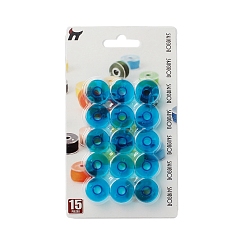 Темно-Голубой Прозрачные пластиковые пустые катушки для проволоки, нить шпульки, глубокое синее небо, 20x11 мм, 15 шт / комплект