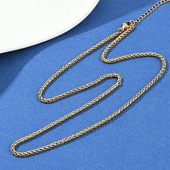 Золотой 304 ожерелья из цепочек из нержавеющей стали для унисекс, ионное покрытие (ip), золотые, 17.83 дюйм (45.3 см), 2.5 мм