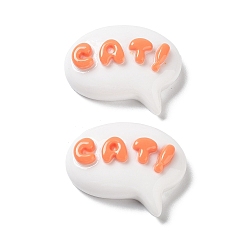 Слово Мультяшный белый кот, смола декодирует кабошоны, милый котенок, слово кот, 22.5x27x8.5 мм