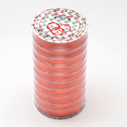 Orange Red Flat Elastic Crystal String, Elastic Beading Thread, for Stretch Bracelet Making, Orange Red, 0.8mm, about 10.93 yards(10m)/roll
