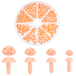 Легкий Лосось 150шт 4 стиль пластиковые кукольные носы безопасности, для поделок, вязаные игрушки и чучела животных, светлый померанцевый, 4~7.5x5.5~10x11.5~14 мм
