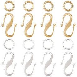 (52) Непрозрачная лаванда 60шт 2 цвет латунь s крючковые застежки, долговечный, с 60 шт. 304 нержавеющей сталью и 60 шт. латунными переходными кольцами с покрытием стойки, 925 покрытие из стерлингового серебра и настоящее 24 покрытие из золота k, 12x7.5x1 мм