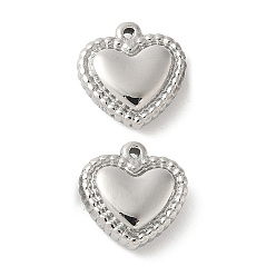 Нержавеющая Сталь Цвет 304 прелести нержавеющей стали, шарма сердца, анти-тускнение, цвет нержавеющей стали, 10.5x10x3.5 мм, отверстие : 0.7 мм