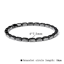Cuboid Браслеты из синтетических немагнитных гематитовых бусин для мужчин, кубоид, 7.48 дюйм (19 см)