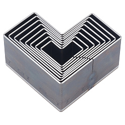 Черный Цвет Металла 8 Дырокол из высокоуглеродистой стали в форме сердца, кожа стальная линейка умирает, с пластиковой коробке, металлический черный , 1.5~4.3x2~5.5x2.4 см, 8 шт / комплект