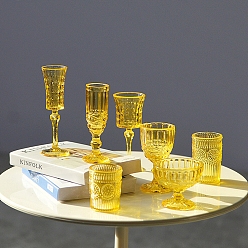 Желтый Миниатюрная симуляция еды, игры в чашке с водой, Модель бокала для красного вина для кукольного домика, желтые, 11~20x17~39 мм