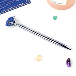 Ляпис-Лазурь Шариковая ручка Nuggets из натурального лазурита, ручка из нержавеющей стали, офисные школьные принадлежности, 145 мм