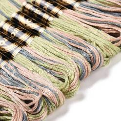Dark Sea Green 10 Skeins 6-Ply Polyester Embroidery Floss, Cross Stitch Threads, Segment Dyed, Dark Sea Green, 0.5mm, about 8.75 Yards(8m)/skein