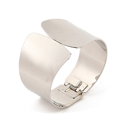 Платина Железные широкие простые браслеты для женщин, платина, внутренний диаметр: 2-1/2x2-1/4 дюйм (6.35x5.55 см)