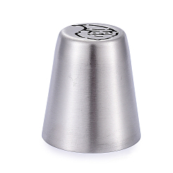 Stainless Steel Color Non-Tarnish Father Christmas Stainless Steel Russian Piping Tips, Cake Decorating Tips, for Cupcake Cookies Birthday Party, Stainless Steel Color, 40.5x37mm, Inner Diameter: 35mm