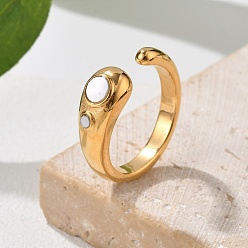 Настоящее золото 18K 304 из нержавеющей стали манжеты кольца, с оболочкой, круглые, реальный 18 k позолоченный, 7 мм, внутренний диаметр: 17 мм