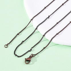 Красная Медь Латунные спутниковые цепочки ожерелья для женщин, 304 из нержавеющей стали застежкой омар, стойки покрытие, без свинца и без кадмия, долговечный, Красная медь, 21.65 дюйм (55 см)