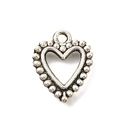 Античное Серебро Сплавочные подвески тибетского стиля, без кадмия и без свинца, сердце прелести, античное серебро, 18x15x2.5 мм, отверстие : 1.8 мм, Около 925 шт / 1000 г