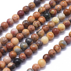 Andere Jasper Natürliche venus Jaspis Perlen Stränge, Runde, 4 mm, Bohrung: 0.8 mm, ca. 98 Stk. / Strang, 15.5 Zoll (39.5 cm)