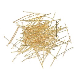 Золотой 300 шт. 304 штифты с плоской головкой из нержавеющей стали, золотые, 22 датчик, 30x0.6 мм, Руководитель: 1.4 mm