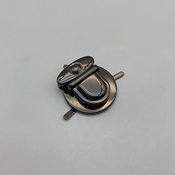 Черный Цвет Металла Застежки для сумок из сплава, замки для большого пальца кошелька, для аксессуаров для замены сумок, металлический черный , 3.9 см