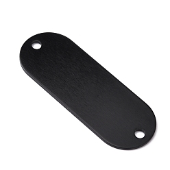 Electrophoresis Black Алюминиевые подвески для разъемов, штамповка пустых жетонов овальной формы, электрофорез черный, 50.5x19x1 мм, отверстие : 3 мм