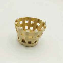 Бледно-Золотистый Мини бамбуковая корзина, миниатюрные украшения, аксессуары для кукольного домика в микроландшафтном саду, притворяясь опорными украшениями, бледно золотарник, 30x23 мм