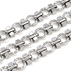 Нержавеющая Сталь Цвет 304 цепи со спиральными звеньями из нержавеющей стали, несварные, цвет нержавеющей стали, 7.5~8.5x7~8.5x1.5~4.2 мм
