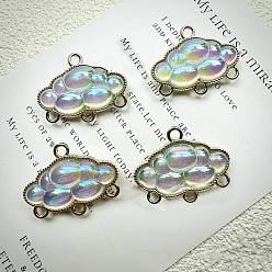 Светло-Синий Светящиеся акриловые подвески, со сплавочной фурнитурой, УФ-покрытие радужное переливающееся, светиться в темном облаке, голубой, 25x32 мм