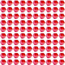 Красный 1000 граненые биконусы из стекла., с покрытием AB цвета, для поделок, красные, 4x4 мм, отверстие : 1 мм