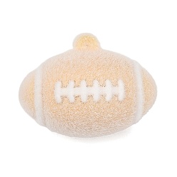 Rugby Силиконовые подвески с бархатным покрытием на спортивную тематику, цвет пшеницы, регби, 27x36x24 мм, отверстие : 2 мм