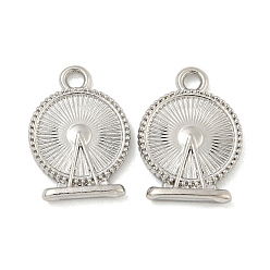 Платина Стойки подвески обшивки сплава, круглый с норией, платина, 19x14x3 мм, отверстие : 2 мм