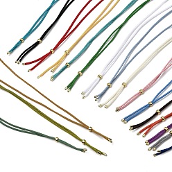 Mixed Color 2.5MM Adjustable Braided Nylon Cords Necklace Making, with Golden Brass Finding, Mixed Color, 27.56 inch(70cm)
