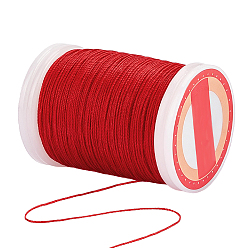 Красный Круглый вощеный полиэфирный шнур, для diy craft, красные, 0.5 мм, около 131.23 ярдов (120 м) / рулон