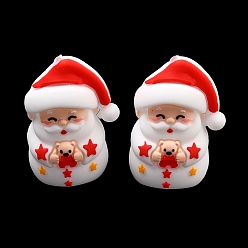 Santa Claus Рождественские силиконовые бусины, фокусные бусы, белые, Дед Мороз, 30.5x21.5x16.5 мм, отверстие : 2 мм