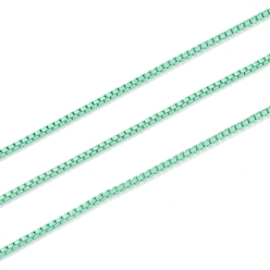 Аквамарин Латунные цепи, окрашенные распылением, с катушкой, несварные, аквамарин, 1.5 мм, 32.8 футов (10 м) / рулон