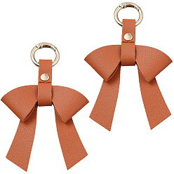 Шоколадный Брелок из искусственной кожи и сплава с бантом, цвет шоколада, 120 мм