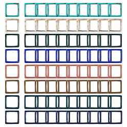 (52) Непрозрачная лаванда 80шт 8 цвета акриловые бусины рамка, Стиль имитация драгоценных камней, ромб, разноцветные, 28x27x9.5 мм, отверстие : 1.5 мм, 10 шт / цвет