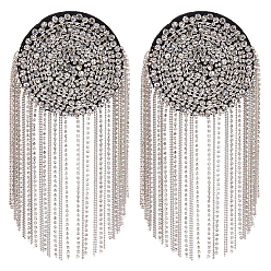 Прозрачный 2шт. фетровые эполеты со стразами, значок на плече, аксессуары для одежды, прозрачные, 205x85x5 мм